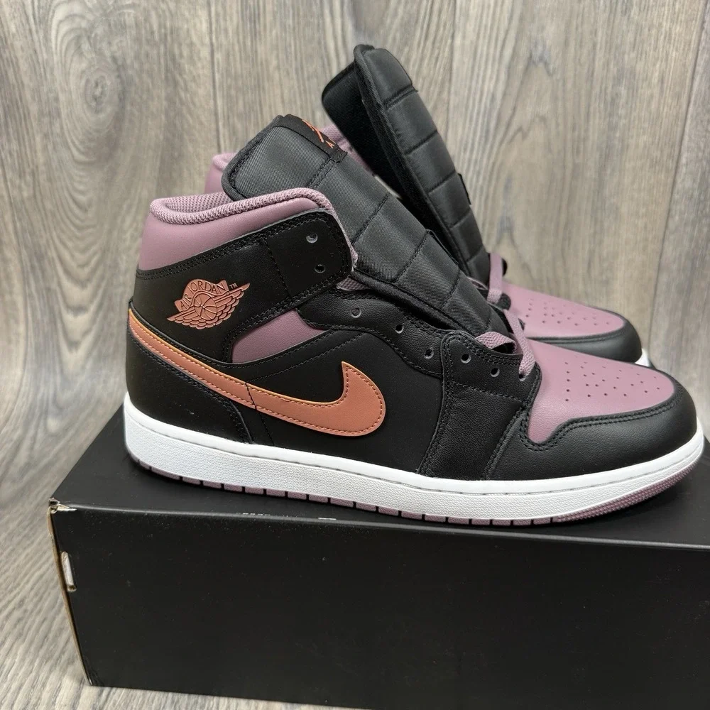 NEW Air Jordan 1 SE Mid Black Sky J Mauve Sz 12